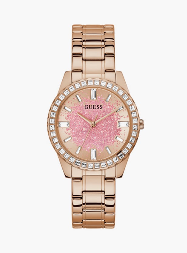 GUESS Women Embellished Analog Watch with Stainless Steel Strap - GW0405L3