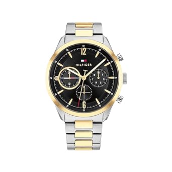 Tommy Hilfiger Black Dial Stainless Steel Strap Watch for Men