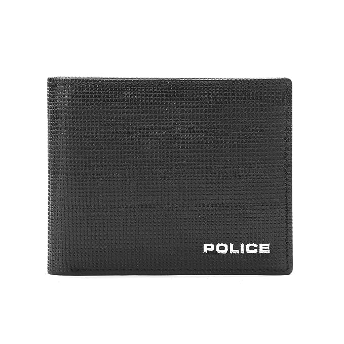 Police Drick Bi-Fold Genuine Leather Wallet for Men | Purse for Men/Money Bag for Men with 9 Slots | Gents Purse with Coin Pocket - Black