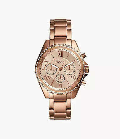 Fossil Modern Courier Chronograph Rose-Gold-Tone Stainless Steel Watch