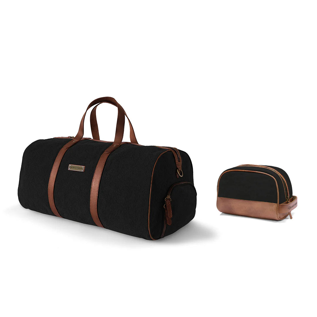 DRAKENSBERG Set/2 Duffle bag »Toby« & Dopp Kit »Glen« Black