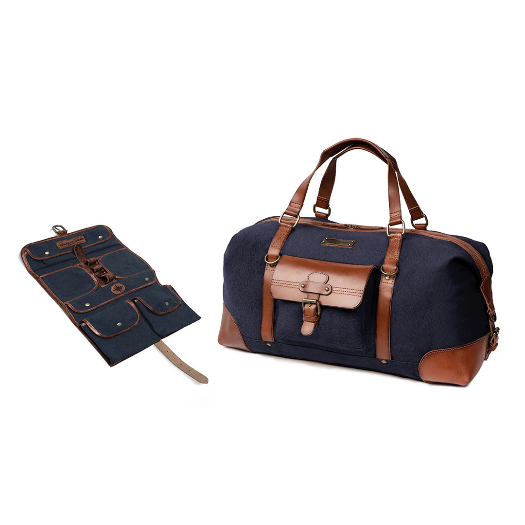 DRAKENSBERG Set/2 Travel bag »Sam« & Toiletry Bag »Sid« Navy-Blue