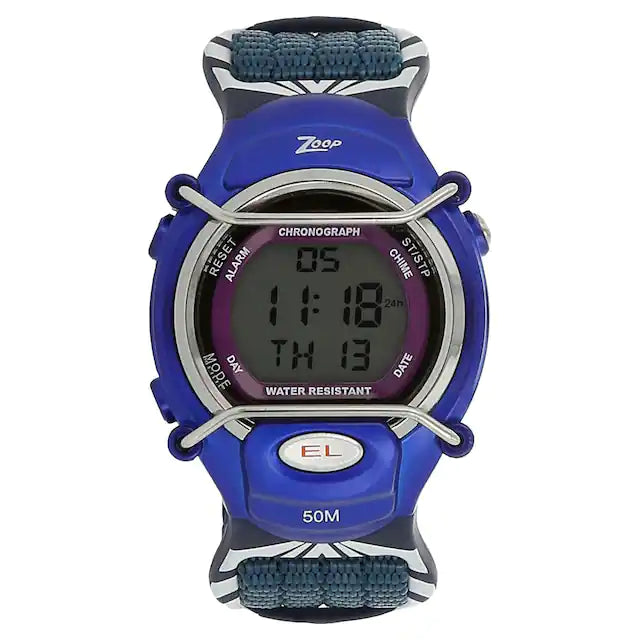 Zoop Grey Dial Blue Fabric Strap Watch