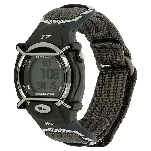 Grey Dial Black Fabric Strap Watch