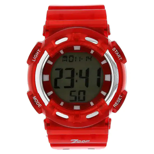 Zoop Digital Watch with Red Plastic Strap