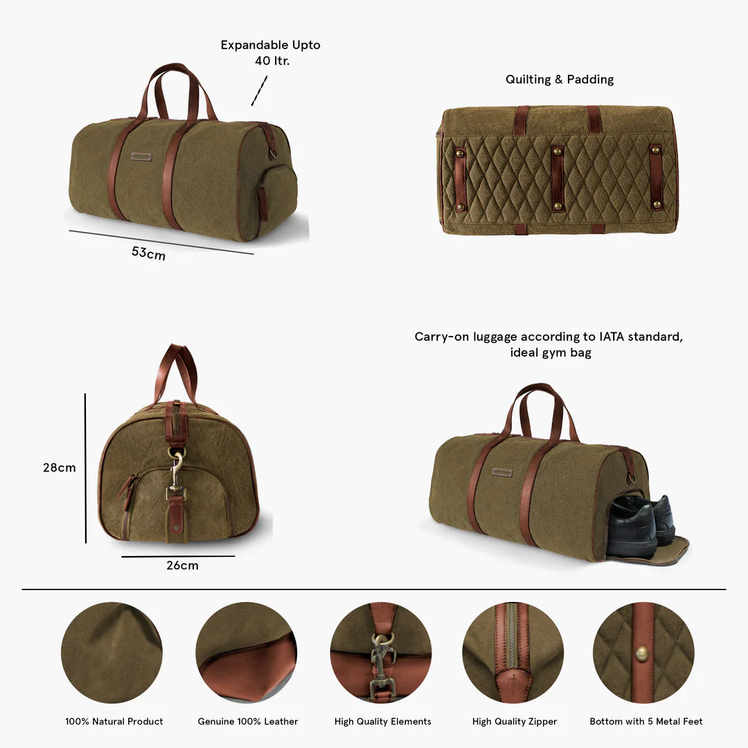 DRAKENSBERG Duffle bag »Toby« Olive-Green