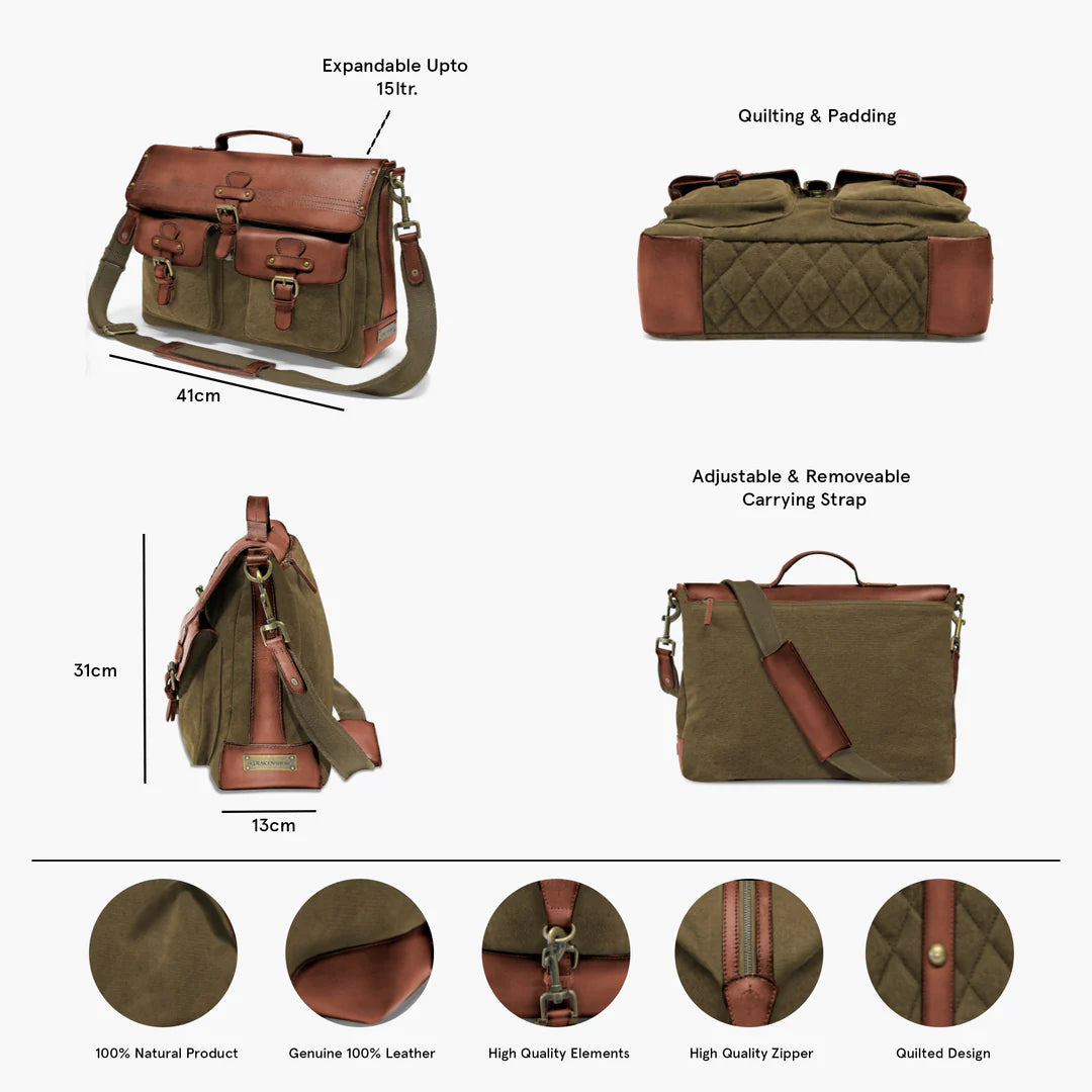 DRAKENSBERG Messenger Bag »Milo« Olive-Green