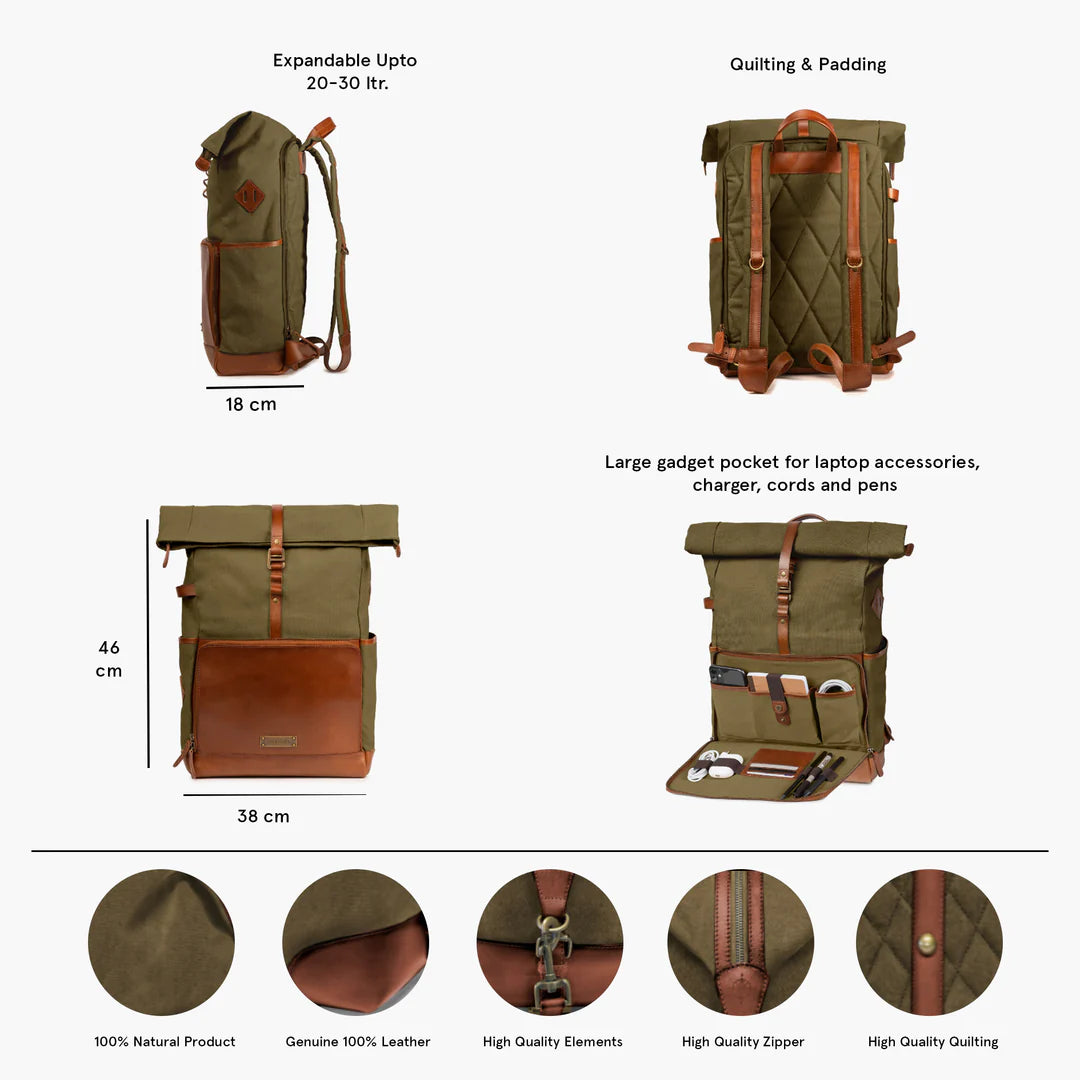 DRAKENSBERG Backpack »Arthur« Olive-Green