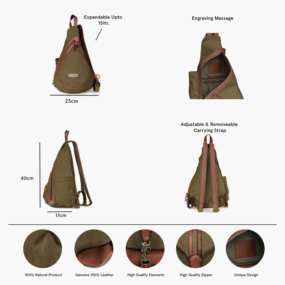 DRAKENSBERG Sling Bag »Alma« Olive-Green