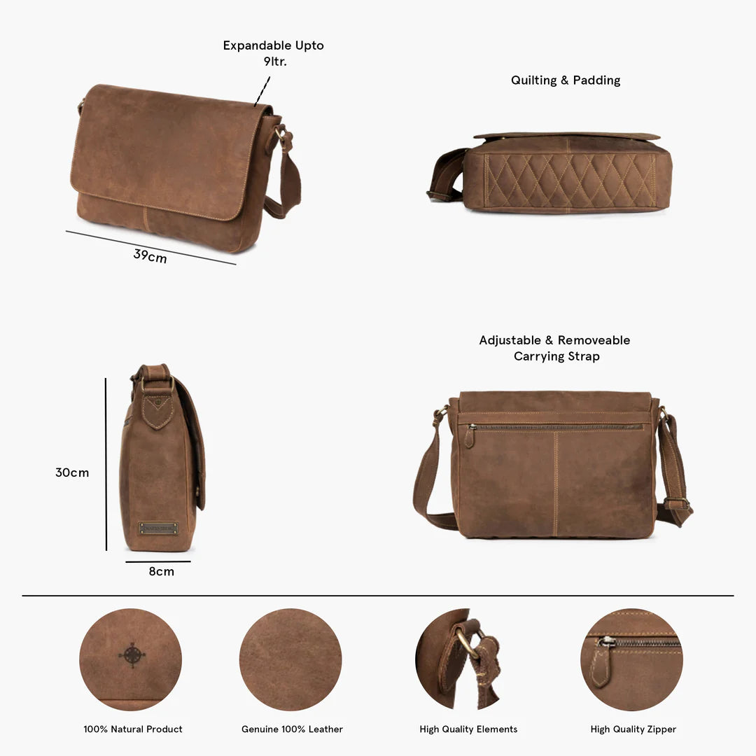 DRAKENSBERG Messenger bag »Leon« Havana-Brown