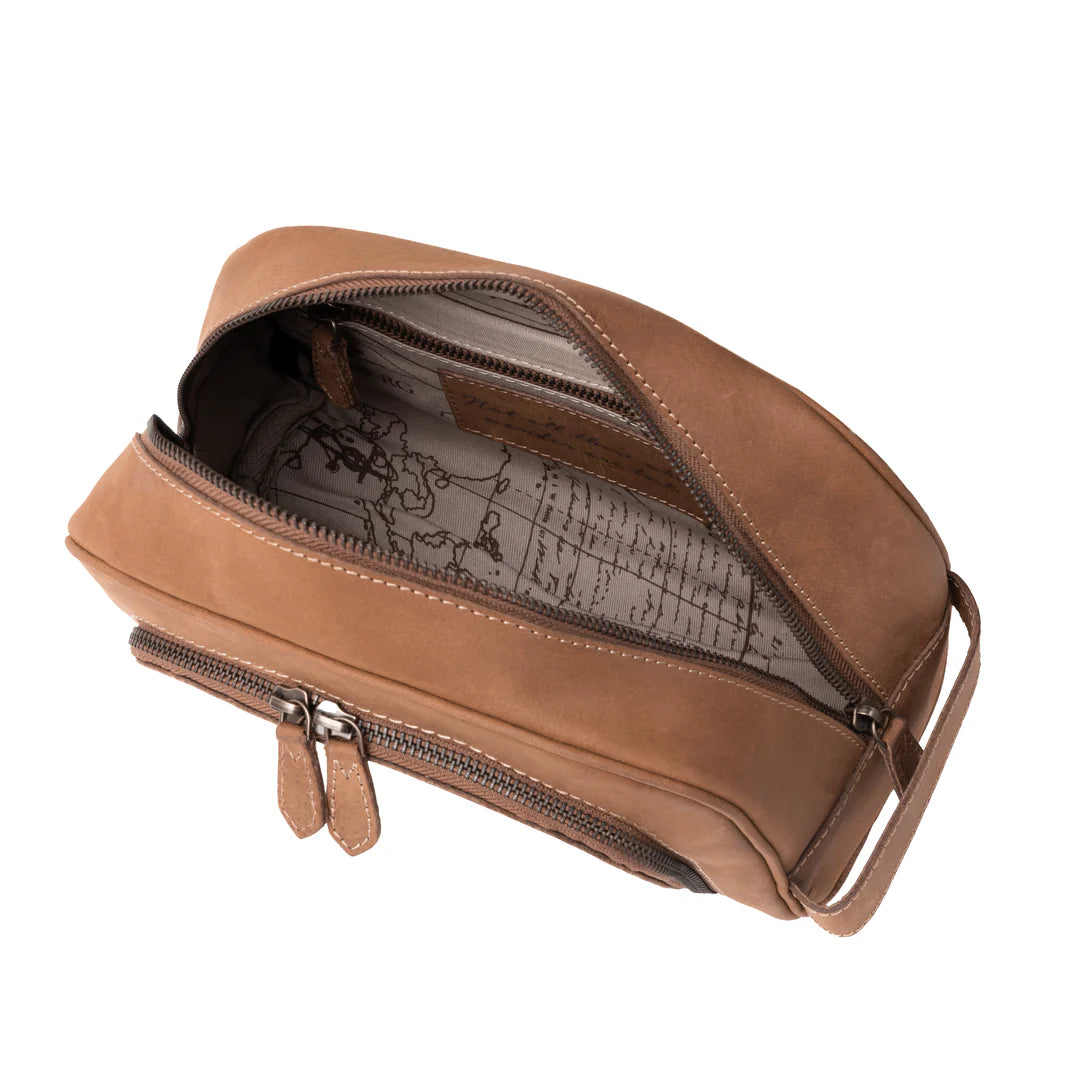 DRAKENSBERG Set/2 Weekender »Finn« & Toiletry Bag »Ben« Havana-brown