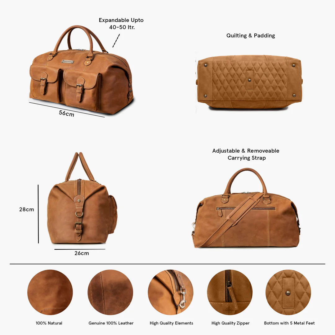 DRAKENSBERG Duffle bag »Ray« Cognac-Brown