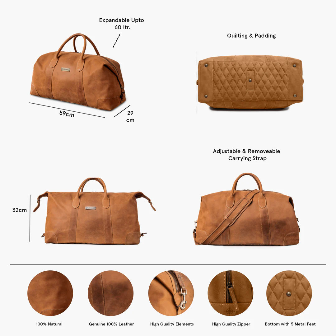 DRAKENSBERG Duffle bag »David« L Cognac-Brown