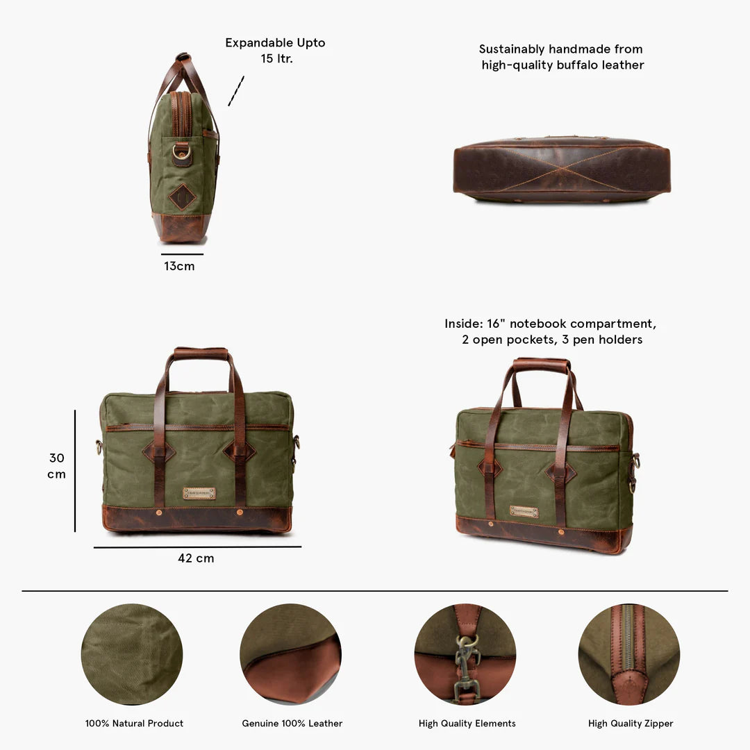 DRAKENSBERG Briefcase »Noah« Forest-Green