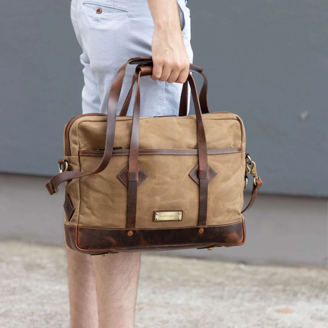 DRAKENSBERG Briefcase »Noah« Khaki-Sand