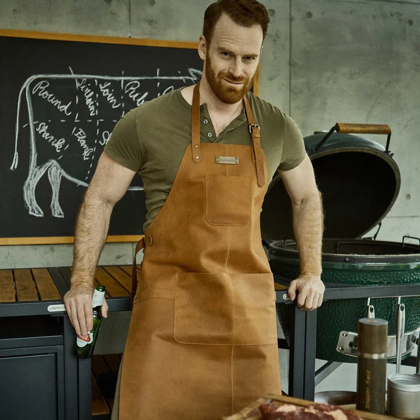 DRAKENSBERG BBQ Apron »Bob« Cognac-Brown