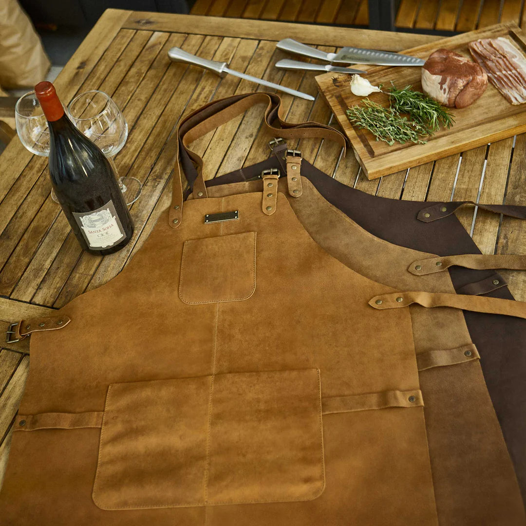 DRAKENSBERG BBQ Apron »Bob« Cognac-Brown