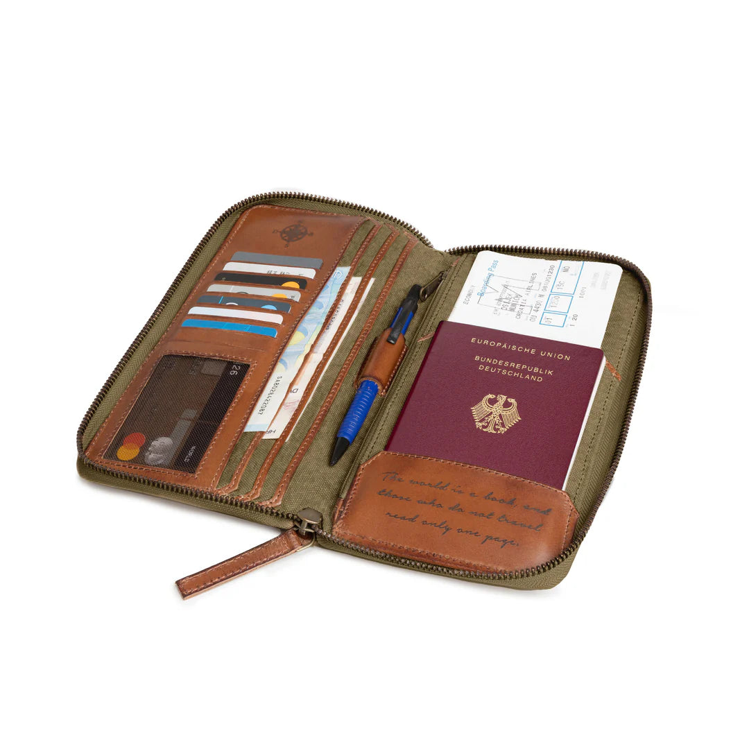 DRAKENSBERG Travel Wallet »Travis« Olive-Green