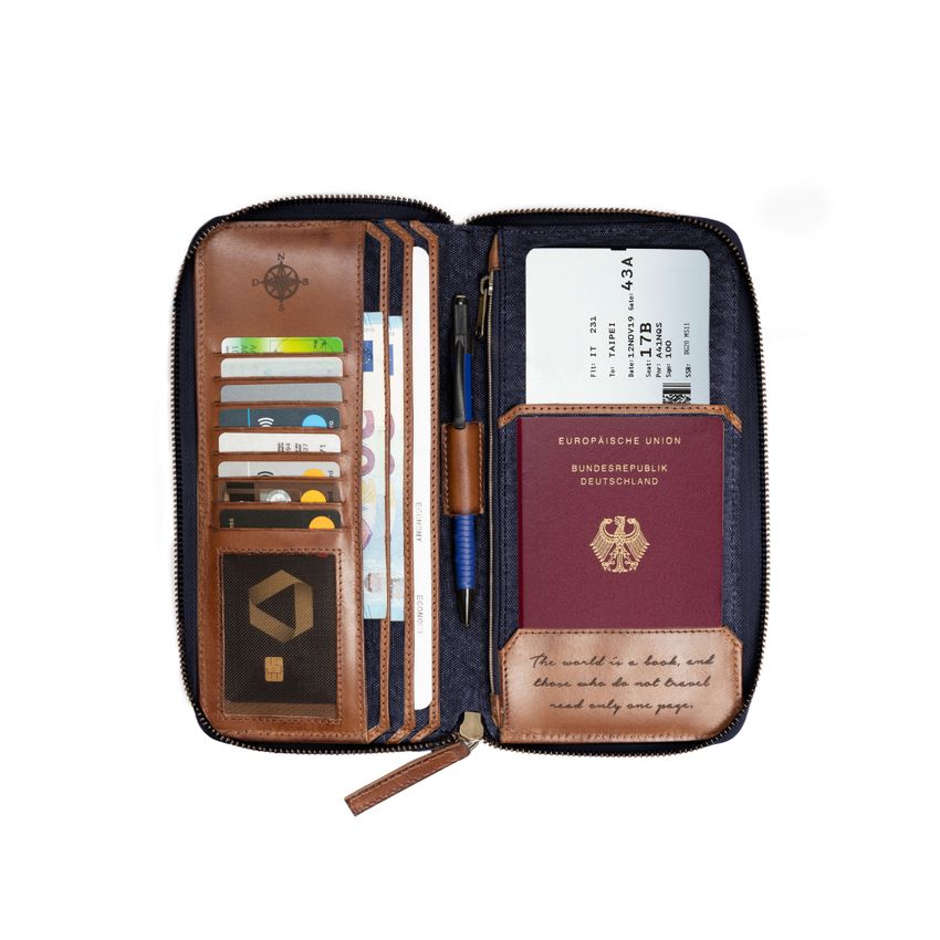 DRAKENSBERG Travel Wallet »Travis« Navy-Blue