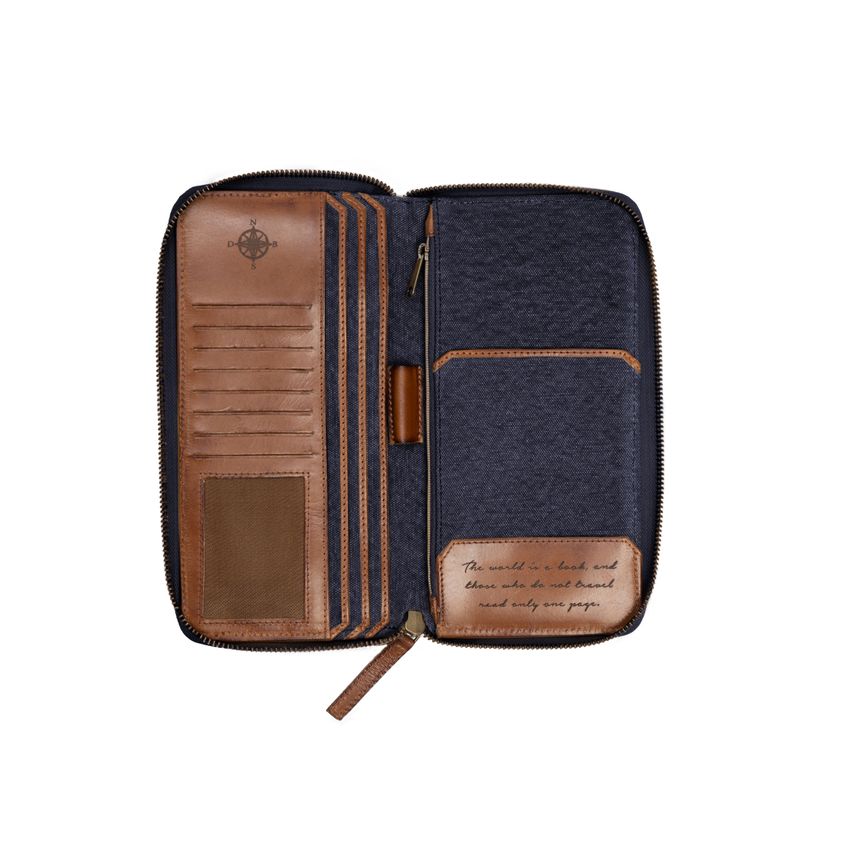 DRAKENSBERG Travel Wallet »Travis« Navy-Blue