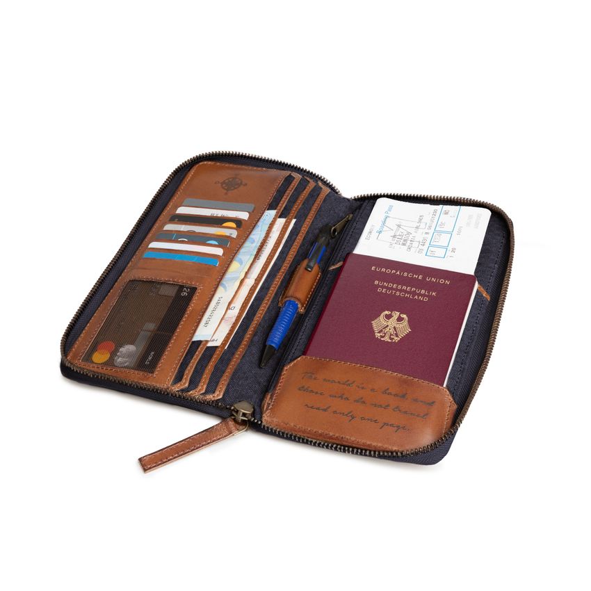 DRAKENSBERG Travel Wallet »Travis« Navy-Blue