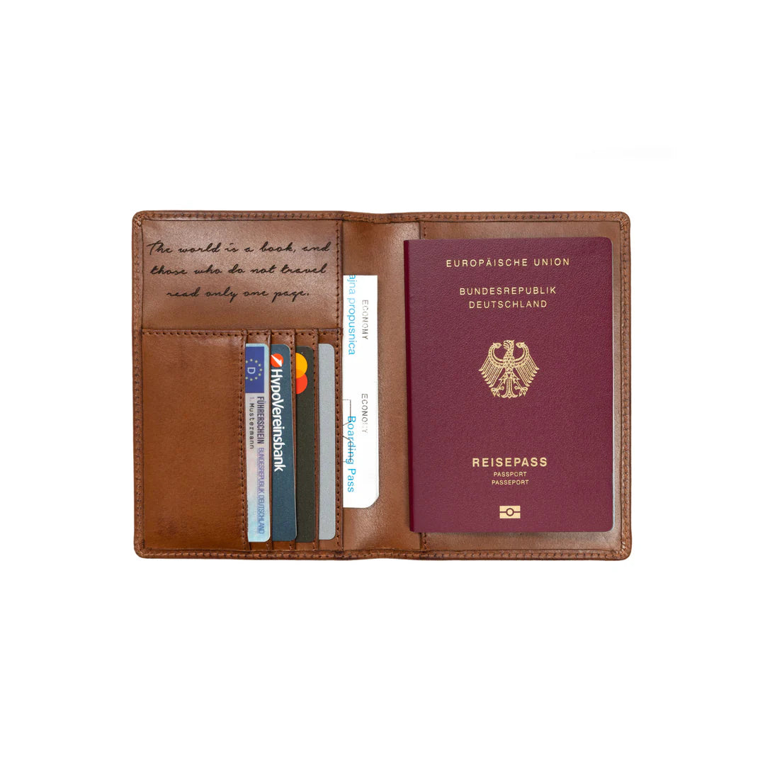 DRAKENSBERG Passport Holder »Pete« Vintage-Brown