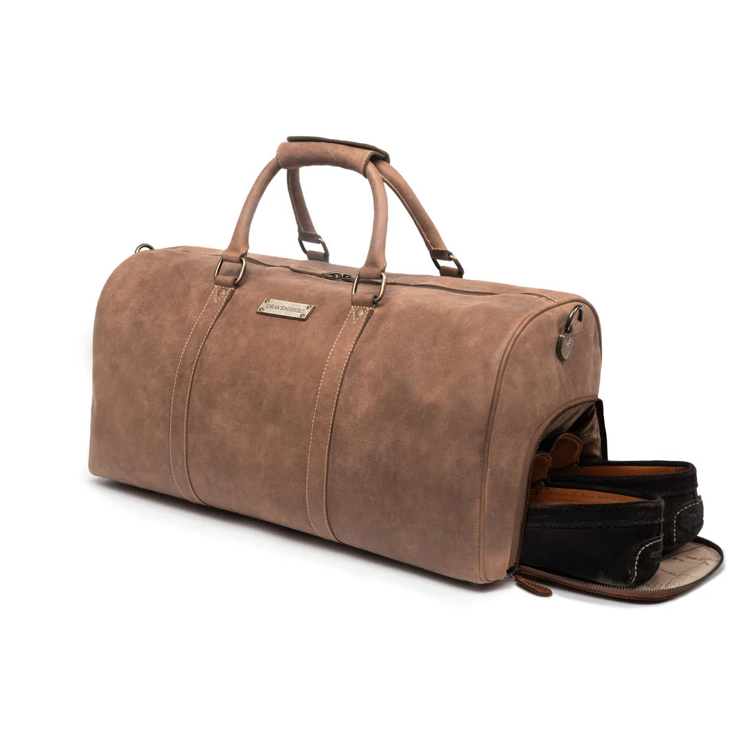 DRAKENSBERG Set/2 Weekender »Finn« & Toiletry Bag »Ben« Havana-brown