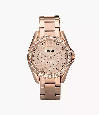 Fossil Riley Multifunction Rose-Tone Stainless Steel Watch