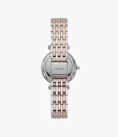 Fossil Carlie Mini Three-Hand Two-Tone Stainless Steel Watch