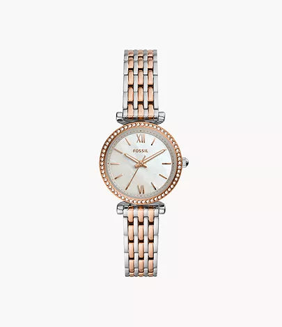 Fossil Carlie Mini Three-Hand Two-Tone Stainless Steel Watch