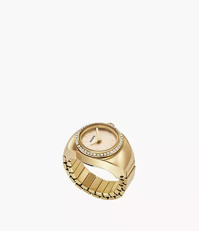 Fossil Watch Ring Two-Hand Gold-Tone Stainless Steel - ES5319
