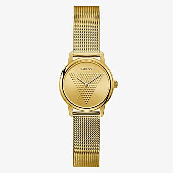 GUESS WATCH GOLD TONE CASE GOLD TONE STAINLESS STEEL/MESH WATCH