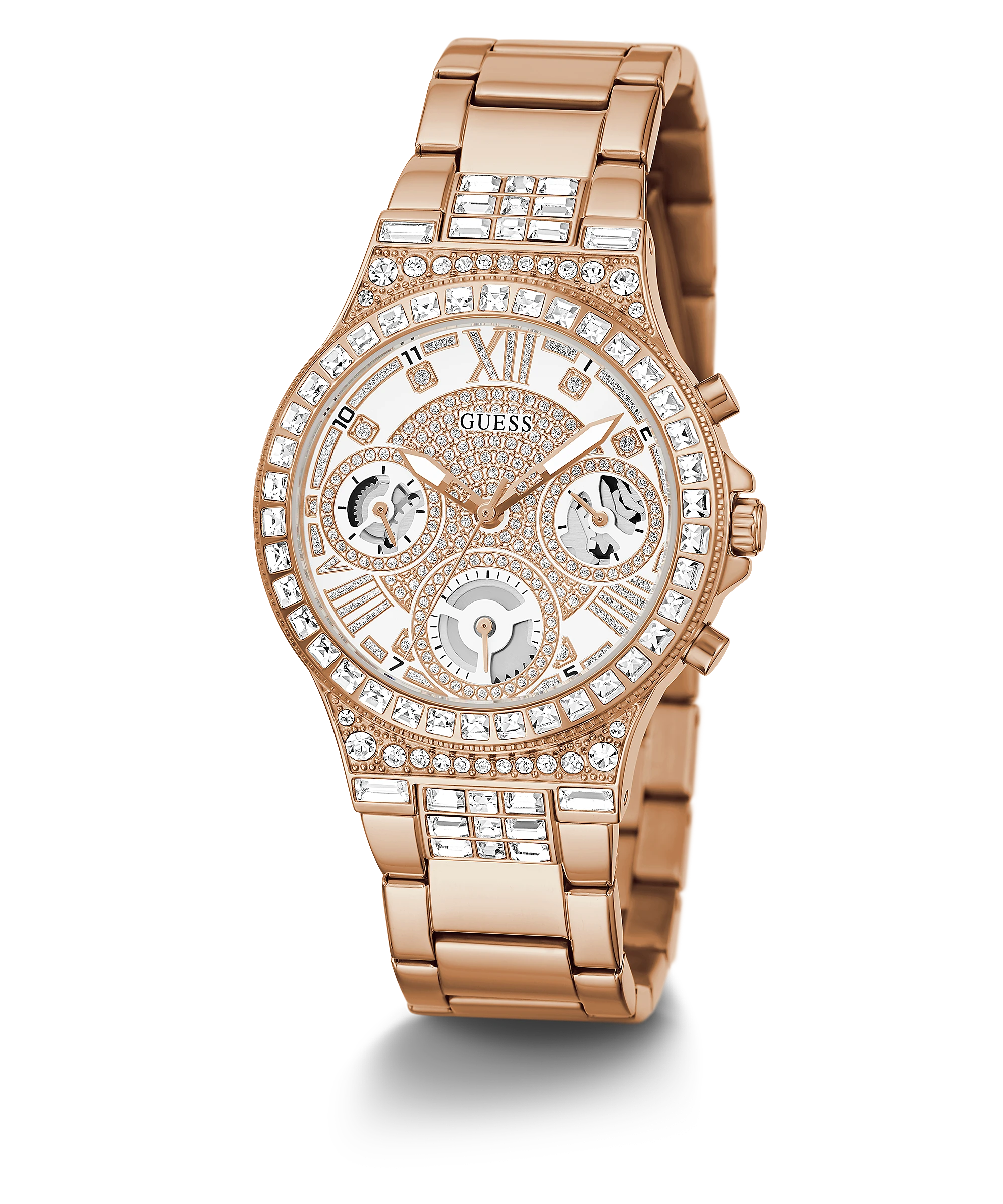 GUESS WATCH ROSE GOLD TONE CASE ROSE GOLD TONE STAINLESS STEEL WATCH