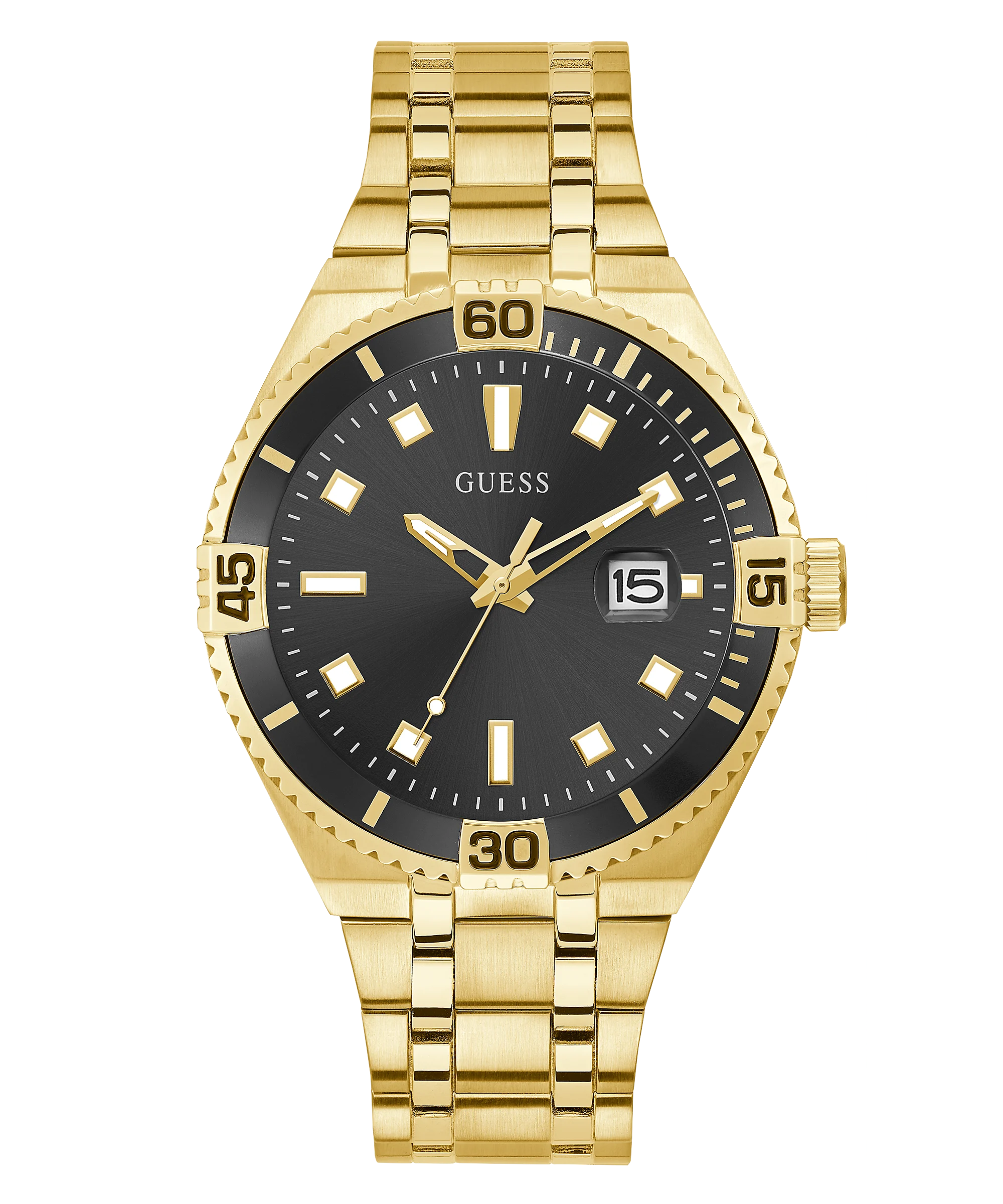 Guess GOLD TONE CASE GOLD TONE STAINLESS STEEL WATCH