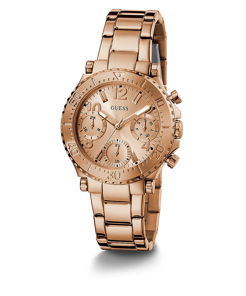 GUESS ROSE GOLD TONE CASE ROSE GOLD TONE STAINLESS STEEL WATCH