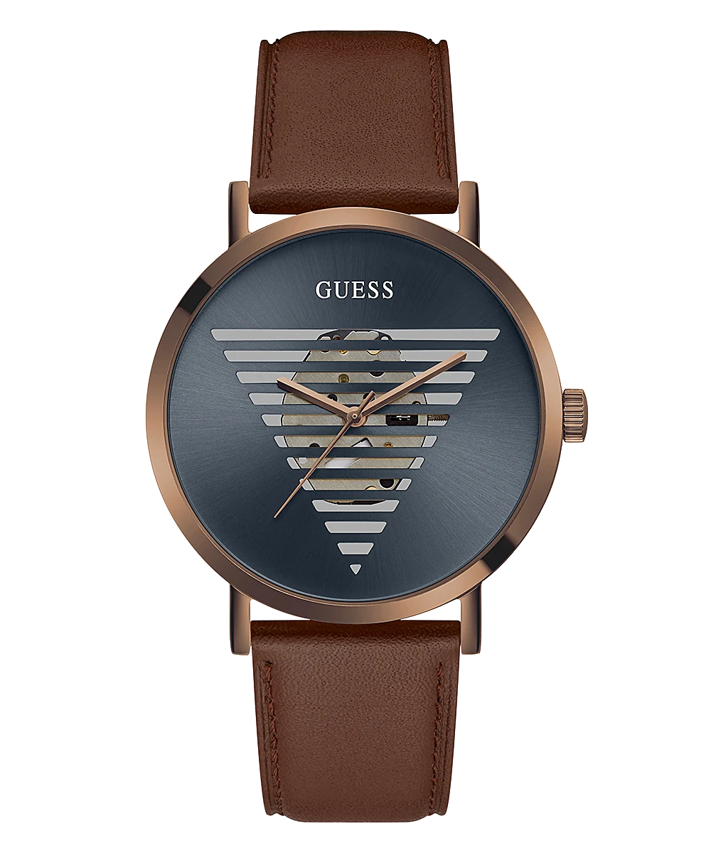 Guess COFFEE CASE BROWN LEATHER WATCH