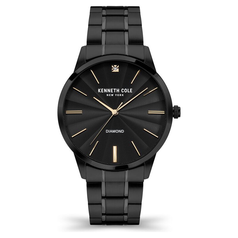 Kenneth Cole Black Dial Stainless Steel Strap Watch For Men
