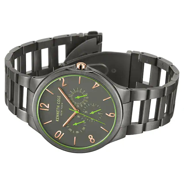 Kenneth Cole Green Dial Grey Stainless Steel Strap Watch