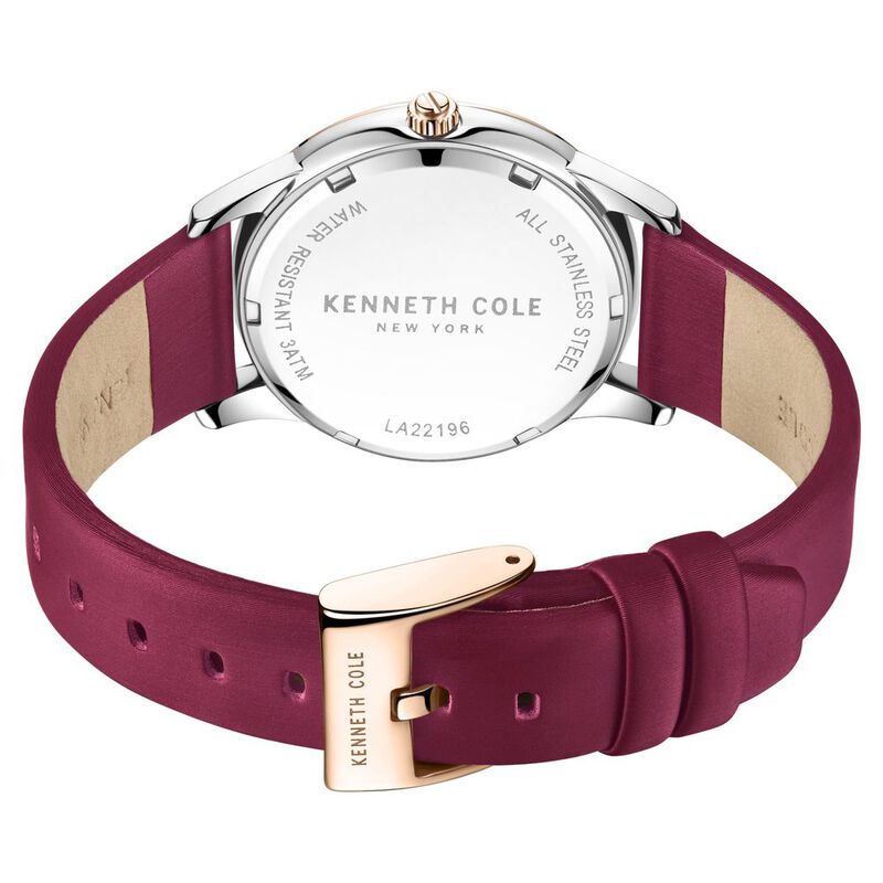 Kenneth Cole Quartz Analog Rose Gold Dial Leather Strap Watch for Women