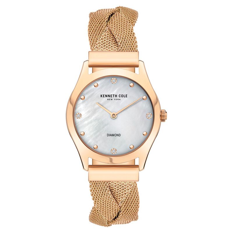 Kenneth Cole Quartz Analog Mother Of Pearl Dial Stainless Steel Strap Watch for Women