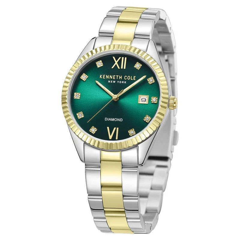 Kenneth Cole Quartz Analog Green dial Stainless Steel Strap Watch for Women