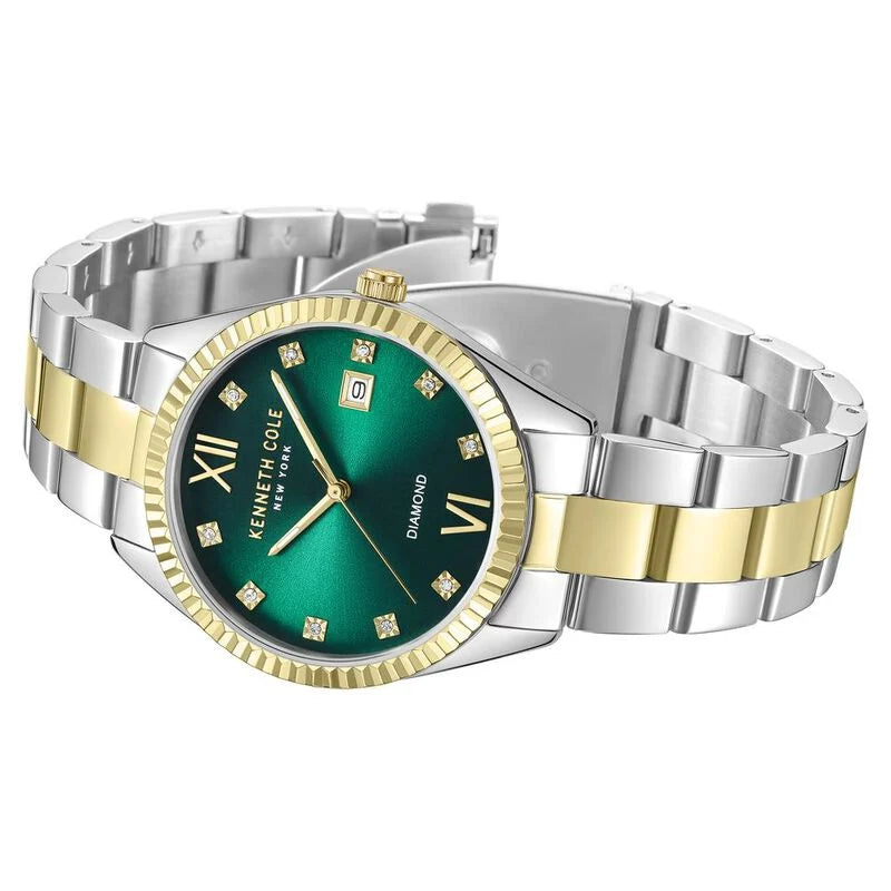 Kenneth Cole Quartz Analog Green dial Stainless Steel Strap Watch for Women