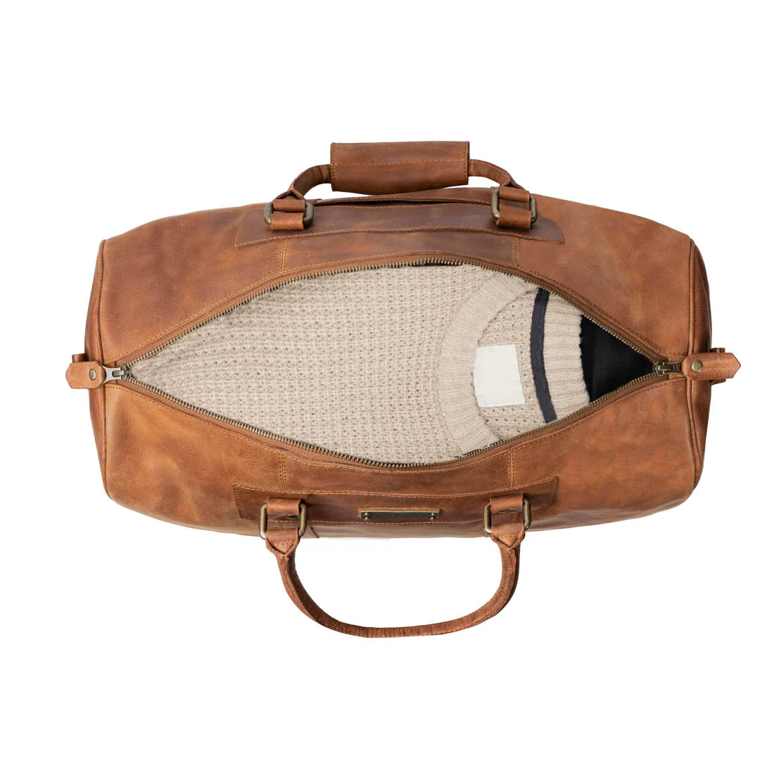 DRAKENSBERG Set/2 weekender »John« & toiletry bag »Theo« Havana-brown