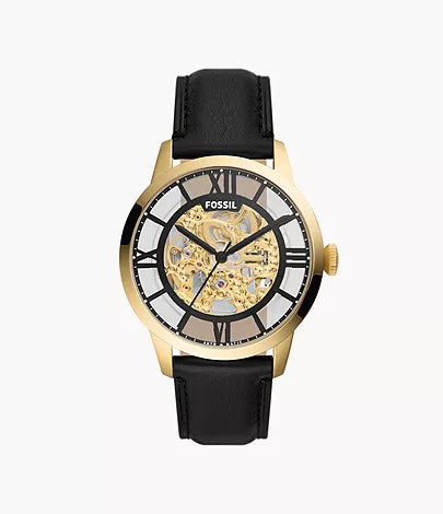 Fossil Townsman Automatic Black Eco Leather Watch