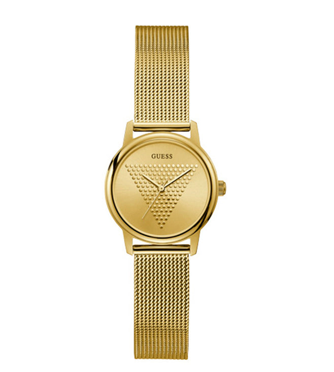 GUESS WATCH GOLD TONE CASE GOLD TONE STAINLESS STEEL/MESH WATCH