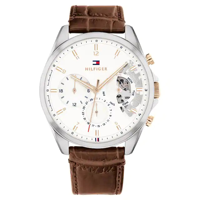Silver White Dial Multifunction Watch