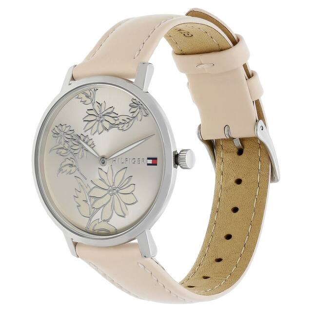 Rose Gold Dial Pink Leather Strap Watch