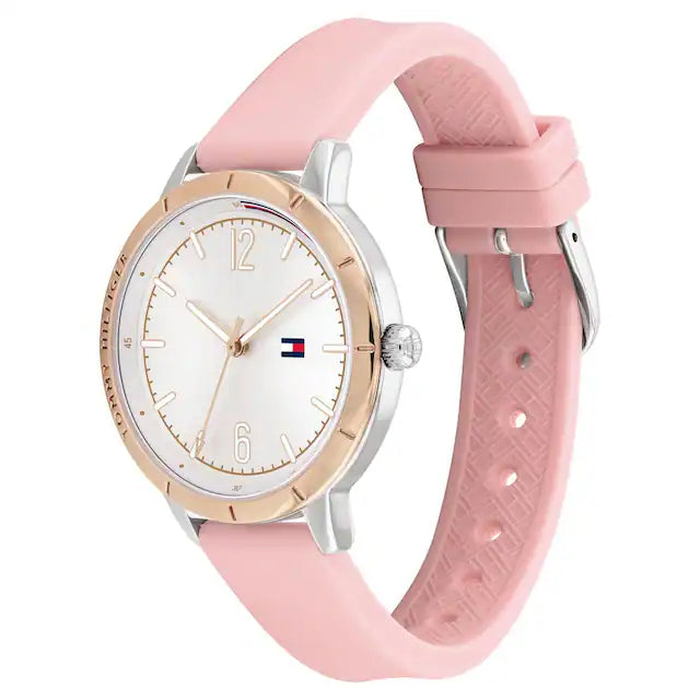 Tommy Hilfiger Tommy White Dial Silicone Strap Watch for Women