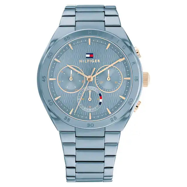 Tommy Hilfiger Blue Dial Blue Stainless Steel Strap Watch for Women