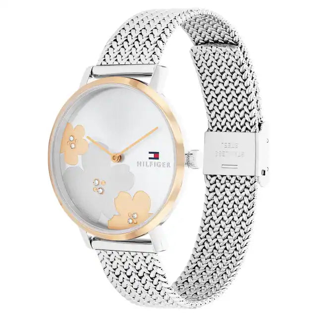 Tommy Hilfiger Silver Dial Silver Stainless Steel Strap Watch for Women